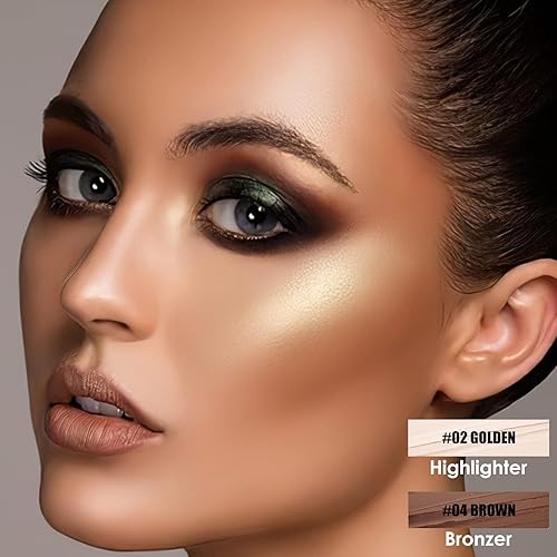 Miniatura 2 de FOCALLURE 2 varillas de base de contorno resaltador y bolígrafo bronceador lápiz para iluminar la cara y sombrear maquillaje de sombra de larga