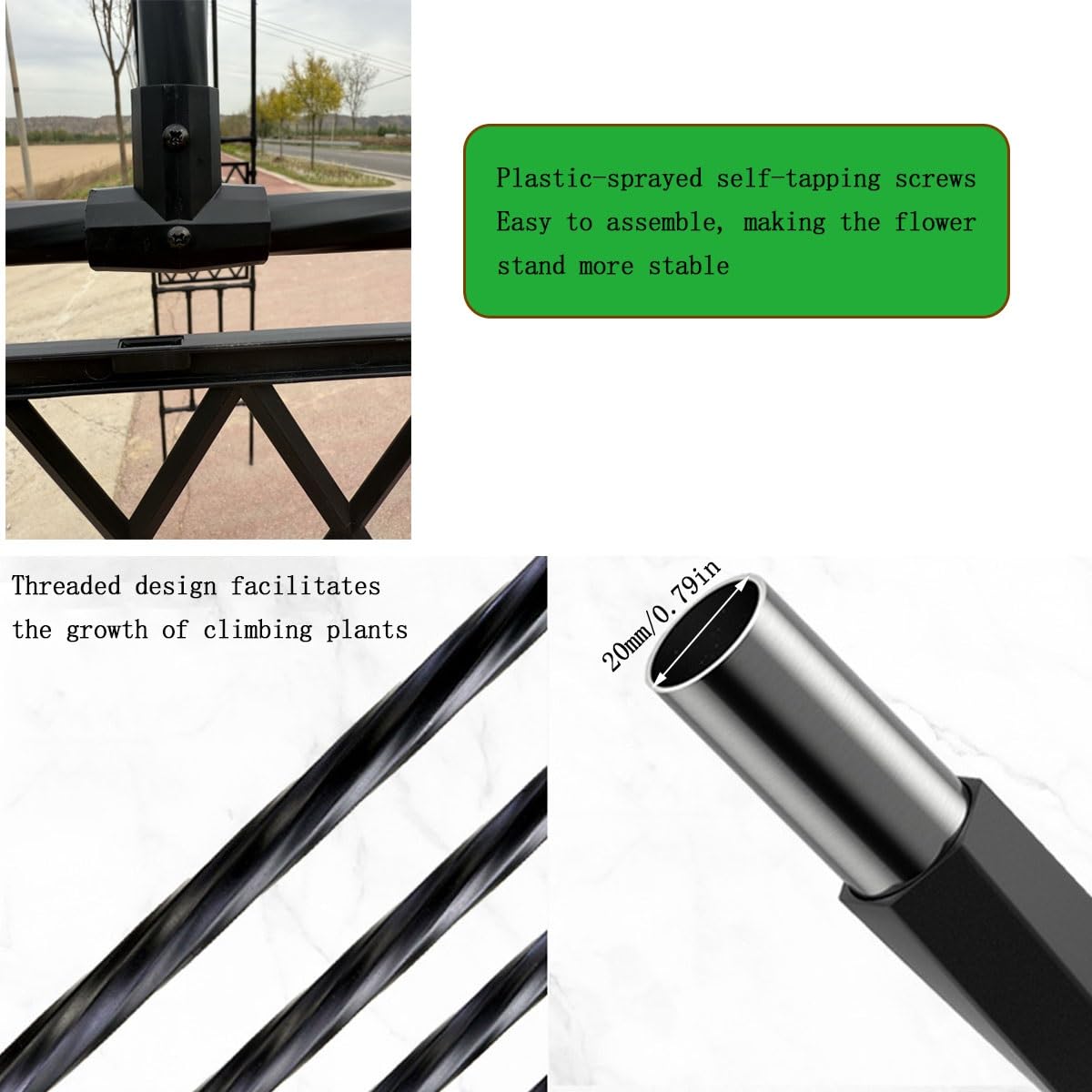 Zewnętrzny metalowy łuk ogrodowy, krata, wodoodporna pergola altana do roślin pnących, 2,5 x 2,7 m (szer. x wys.), idealna na wesela trawnikowe i dekoracje imprezowe, stojak ogrodowy