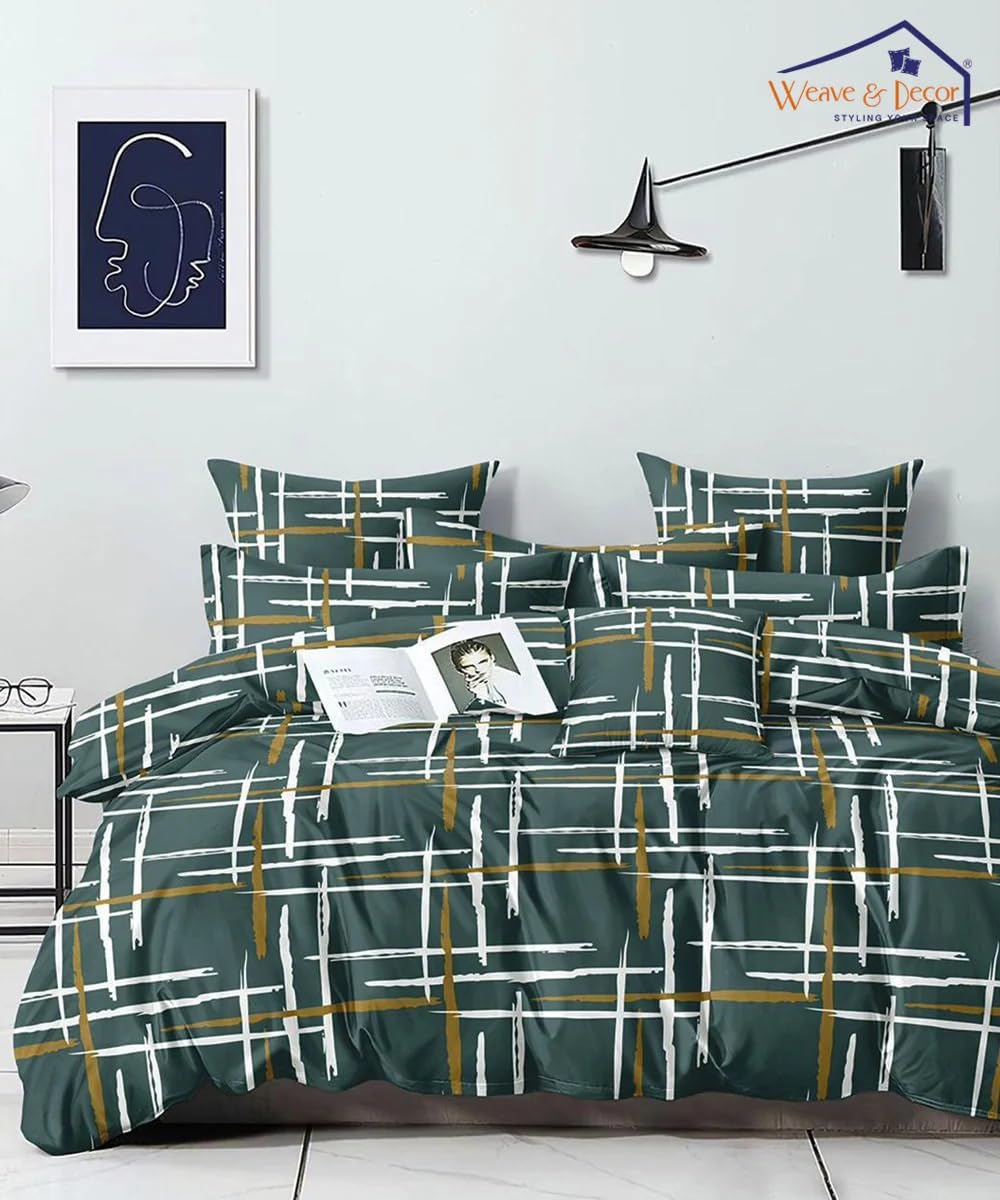 Harbell Home 300 TC Heavy Glace Cotton Bedsheet for Double Bed with 2 Pillow Covers | Breathable Printed Queen Size Bedsheet | Flat Sheet, 90x100 Inches, Design29 (B0D8DHHTLZ) Amazon Price History, Amazon Price Tracker