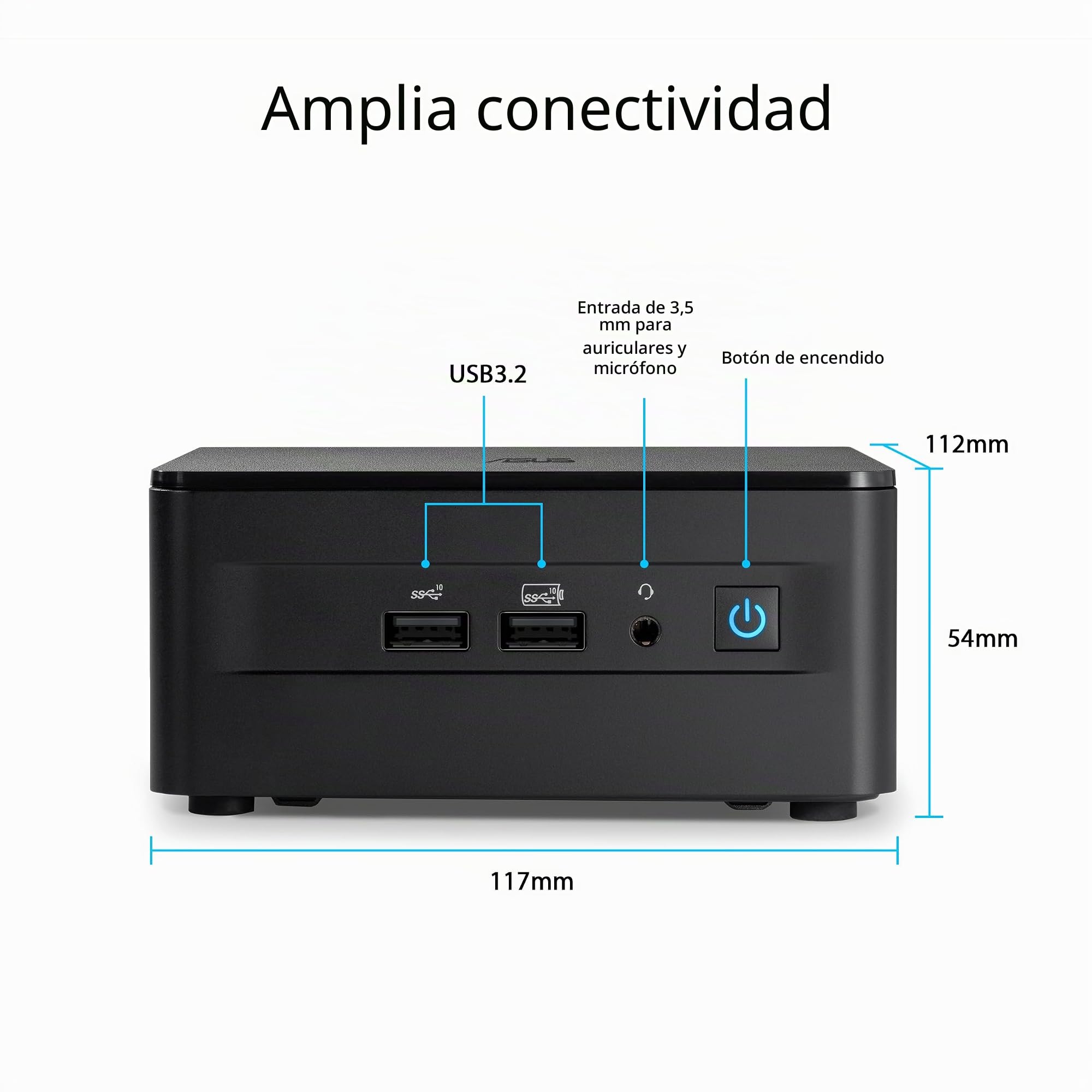 ASUS NUC 13 Pro - Ordenador de sobremesa Barebone (Intel Core i5-1340P, Intel UHD Graphics, sin Memoria, sin Almacenamiento, sin SO, Incluye Cable de alimentación)