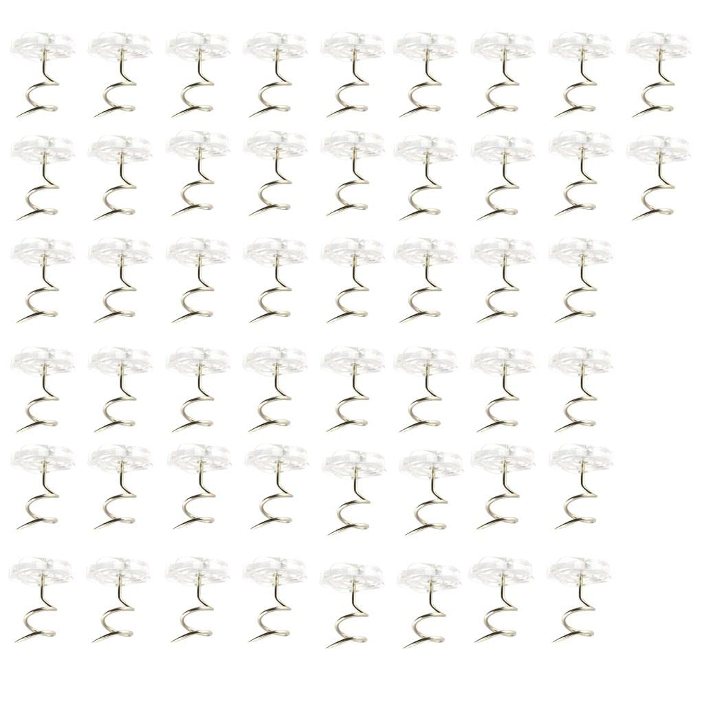 ATORSE Clear Heads Twist Pins Spiral Screws for Upholstery Rose Shape L 50 Pack-image-25