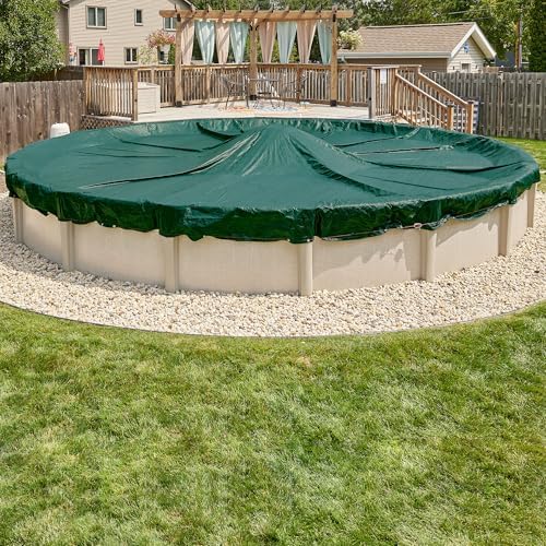 Doheny’s Commercial-Grade Winter Pool Covers for Above Ground Pools | Featuring Doheny’s Exclusive Tear Resistant Weave | The Best Winter Covers for Less Money! (33' Round, Solid - Industrial)