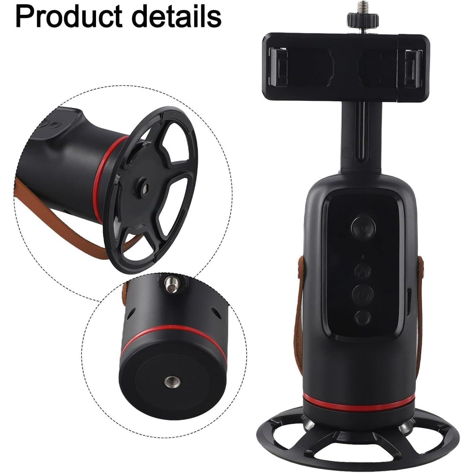 Treppiede con monitoraggio facciale automatico, supporto girevole a 360 gradi | Supporto per cellulare con sensore di movimento intelligente per streaming, vlogging, selfie, videochiamate e Creadore