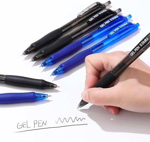 Miniatura 3 de RIANCY - 12 bolígrafos de tinta de gel negro de 0.020 in de punta fina de secado rápido para escritura suave para diario, bolígrafos de punta fina