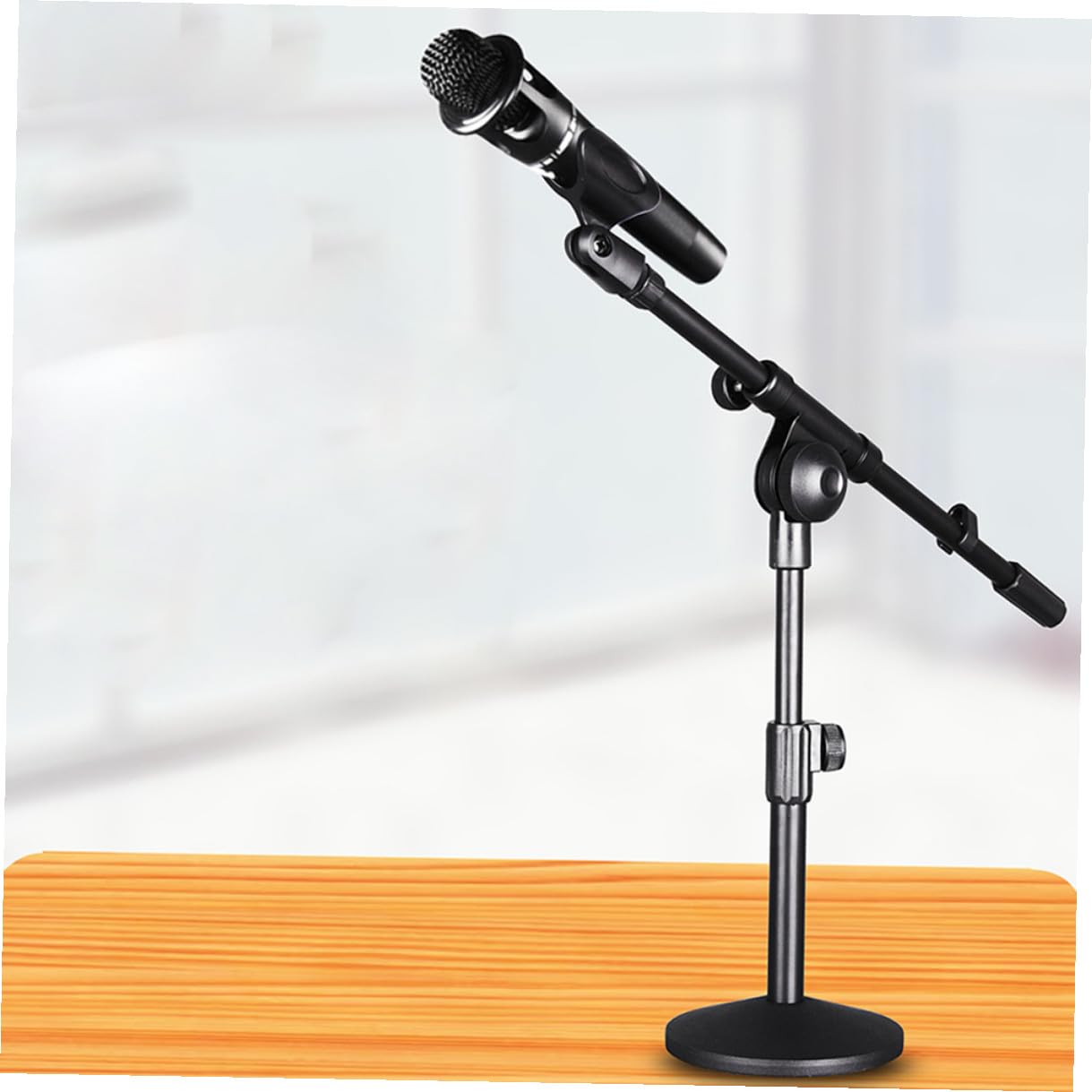 Didiseaon Supporto Microfono da Scrivania Regolabile per Conferenze e Podcast Base Stabile per Performance e Riunioni Professionali