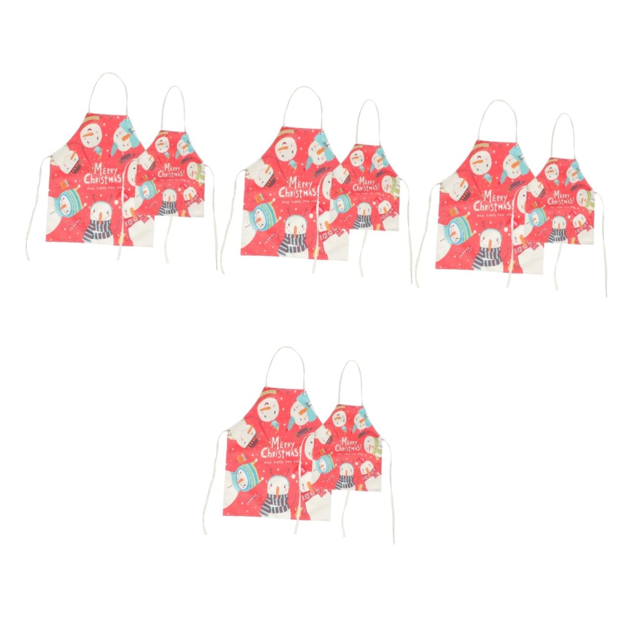 Alipis Lot De 4 Tabliers De Cuisine Pour Enfants Et Parents Motif Dessin Animé Pour Chef Noël 2 Pièces X 4