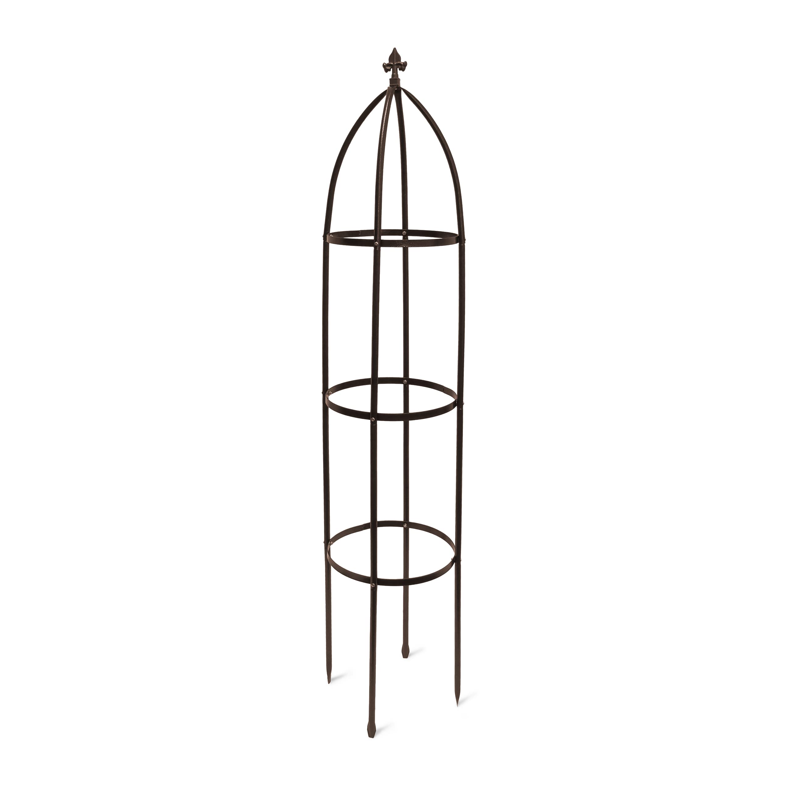 Arceau Support Plantes Relaxdays 190cm - Obélisque Métal Marron - Pour Rosiers Grimpants
