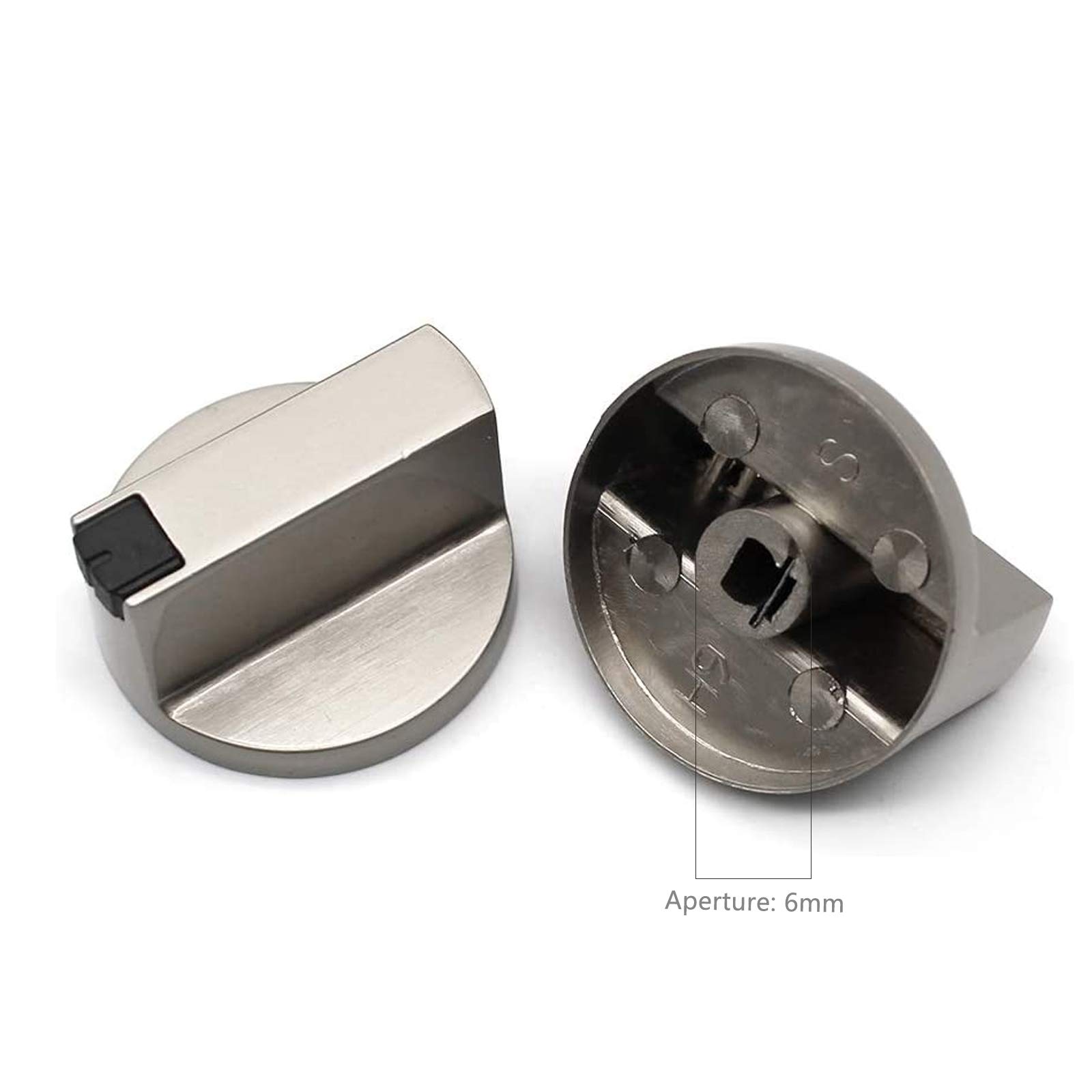 OFKPO 4 stuks 6 mm gasfornuis knoppen, universele metalen keuken fornuis draaiknop/ovenschakelaar