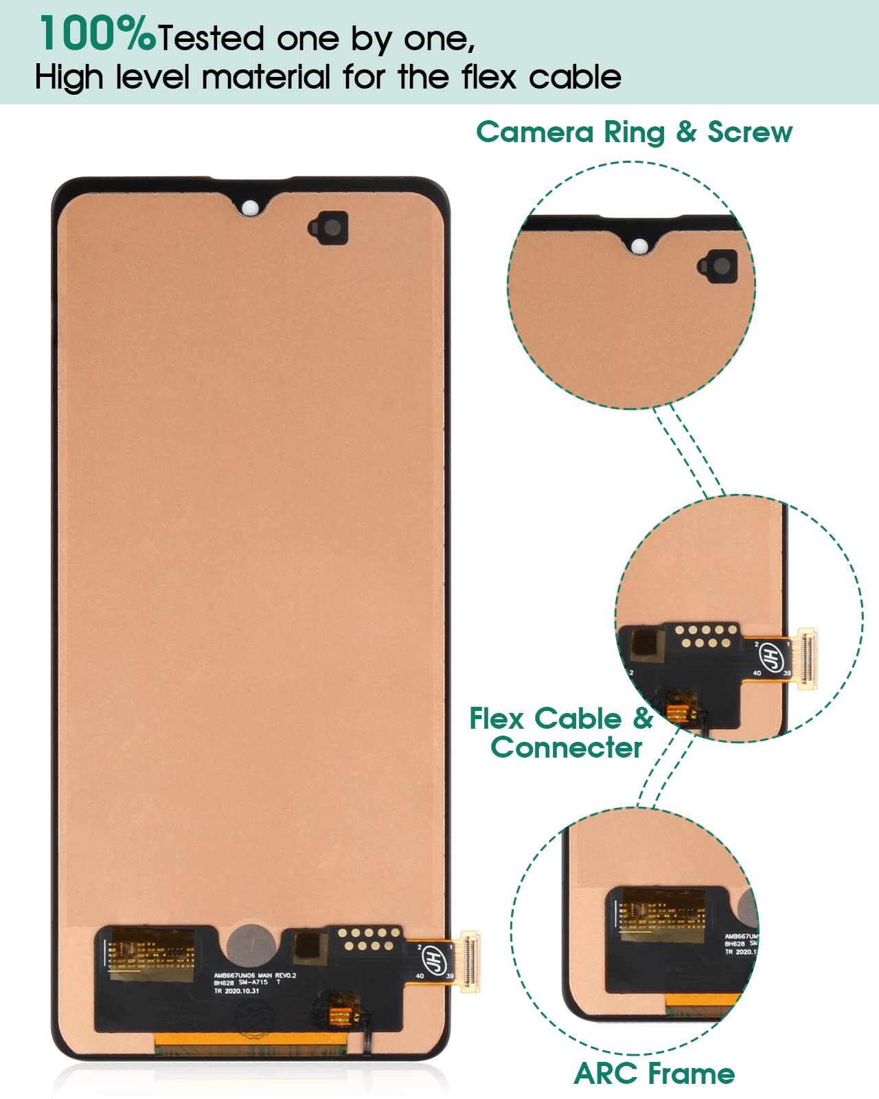 para Samsung Galaxy A71 4G Pantalla LCD para Samsung A71 4G reemplazo de Pantalla A715 Pantalla LCD SM-A715F/DS táctil digitalizador asamblea SM-A715W,SM-A715X Kits de reparación(no Original)
