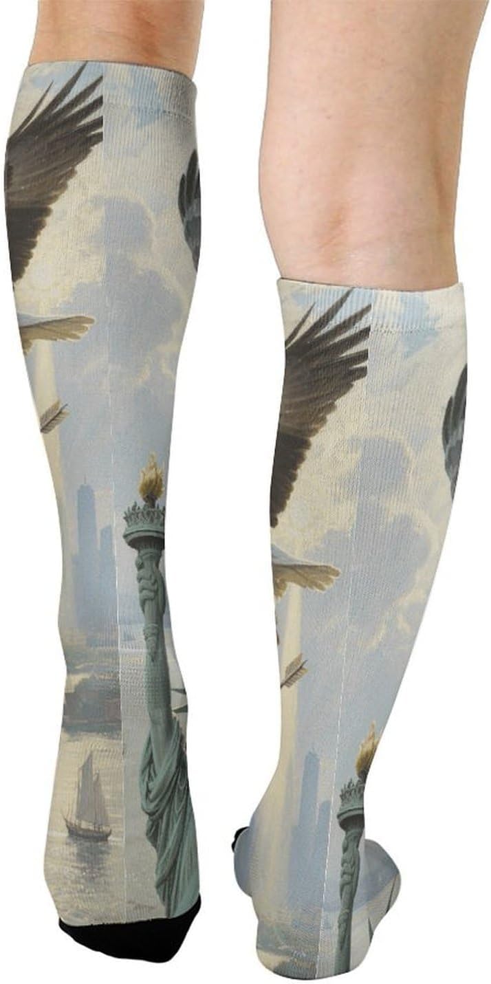 Patriotic American Eagle Knee High Soccer Socks Moisture Wicking