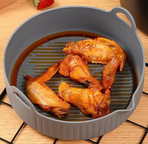 Sillycone 3Pcs Air Fryer Silicone Liners – Air Fryer Basket Accessories, 7.5Inch Instant Reusable Silicone Liner For Air Fryer, 4 To 6 Qt Round Tray Pans Inserts For Baking & Air Fryers. #TOP5