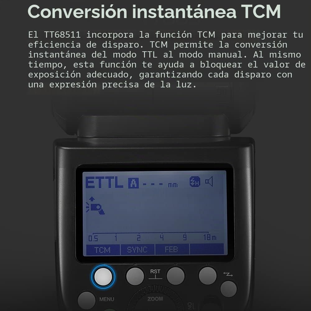 GODOX TT685II-C E-TTL Speedlite - Sistema inalámbrico X de Alta Velocidad 2,4 G, Compatible con Canon Blitz 1100D 1000D 7D 6D 60D 50D 600D 500D