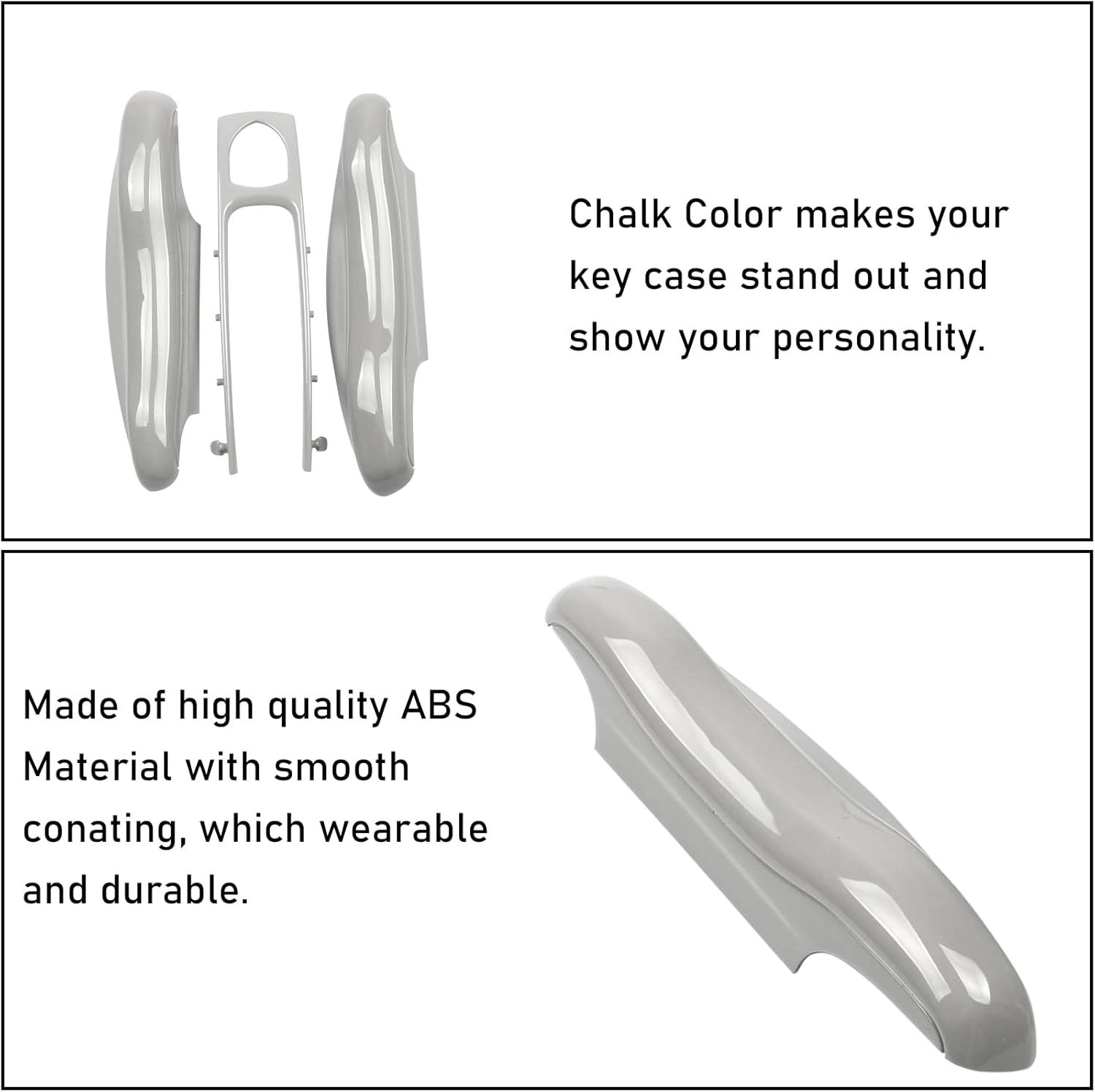 Jaronx Compatible with Porsche Key Fob Cover, Compatible with Cayenne Panamera Key Fob Cover 2018-2024, Compatible with Porsche Carrera Taycan 2020-2024 (Chalk-New/Light Grey)