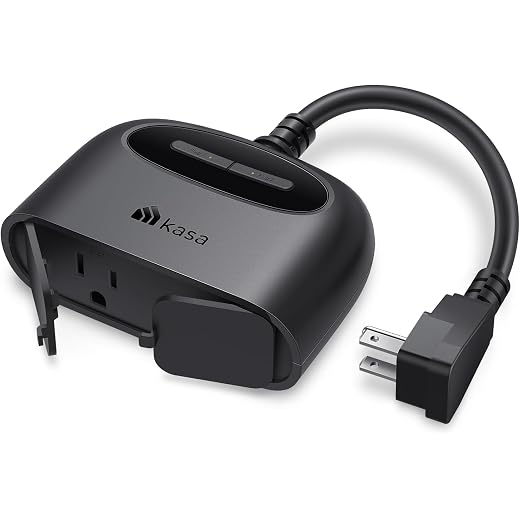 Kasa Smart Outdoor Smart Plug by TP-Link (KP400) - Smart WiFi Outlet with 2 Sockets, IP64 Waterproof, Works with Alexa and Google Home, 2.4GHz WiFi Required, No Hub Required, Sunset & Sunrise Offset