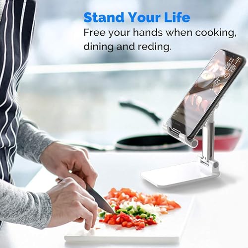 Miniatura 5 de Soporte ajustable para teléfono celular soporte para iPhone para la oficina soporte plegable para escritorio de teléfono celular para grabación de