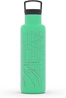 Vista 226 de Well Told Botella de agua aislada con mapa de Washington DC grabado, botella de acero inoxidable grabada (21 onzas, blanco) botella aislada de mapa