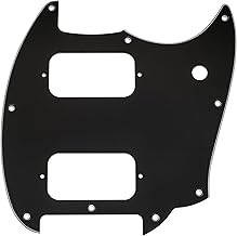 Musiclily Pro 9 Trous Pickguard pour Guitare électrique Squier Sonic Mustang HH, 3 plis Noir