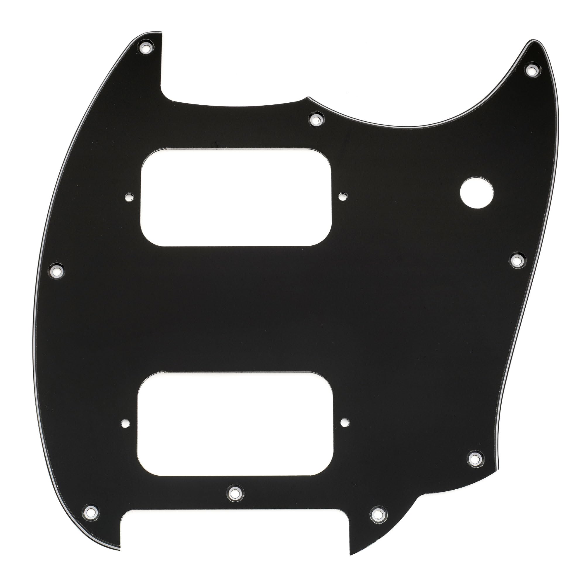 Musiclily Pro 9-Hole Guitar Pickguard for Squier Sonic Mustang HH Electric Guitar, 3Ply Black