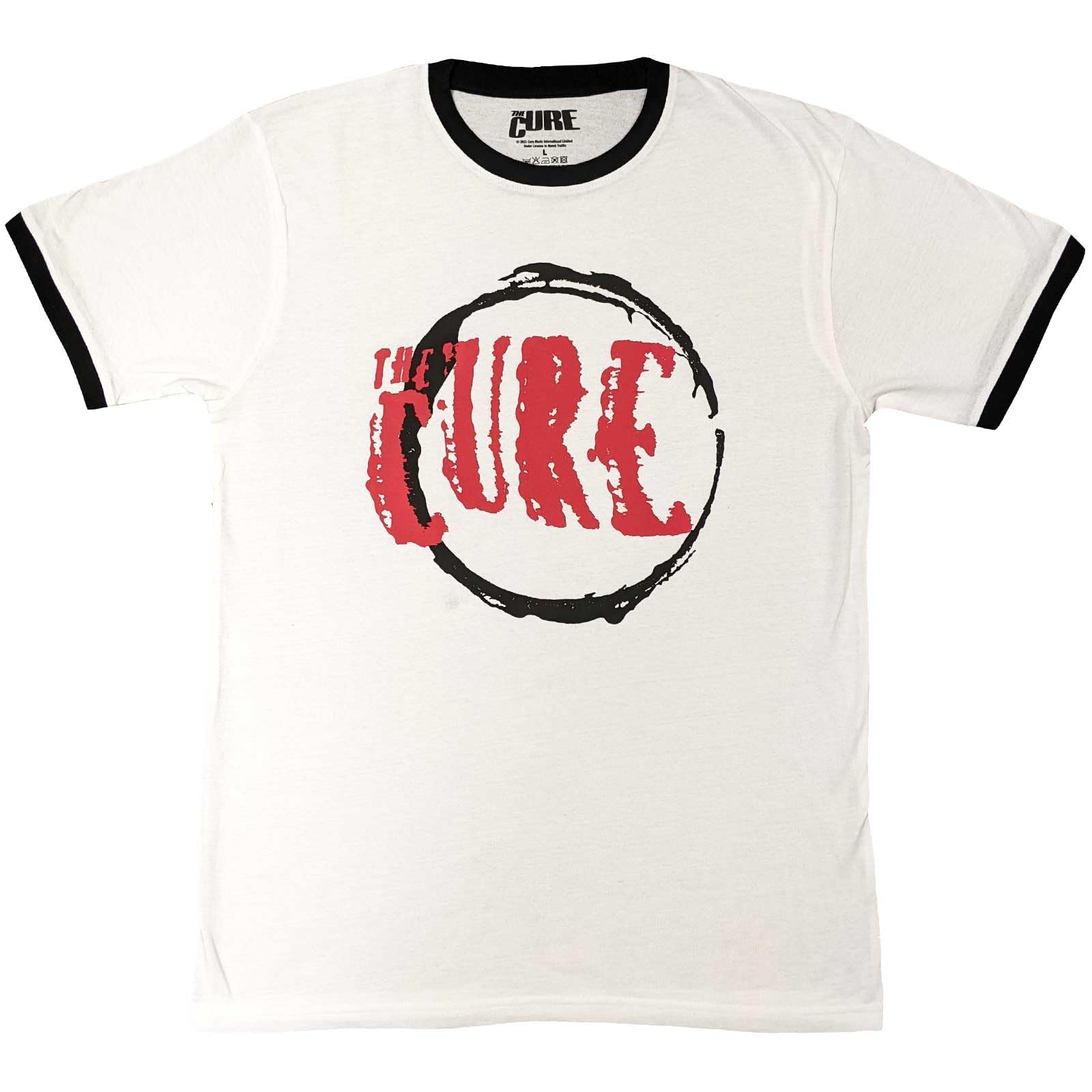 Rock Off Officially Licensed Products The Cure Ringer T Shirt Circle Band Logo Official Unisex White S