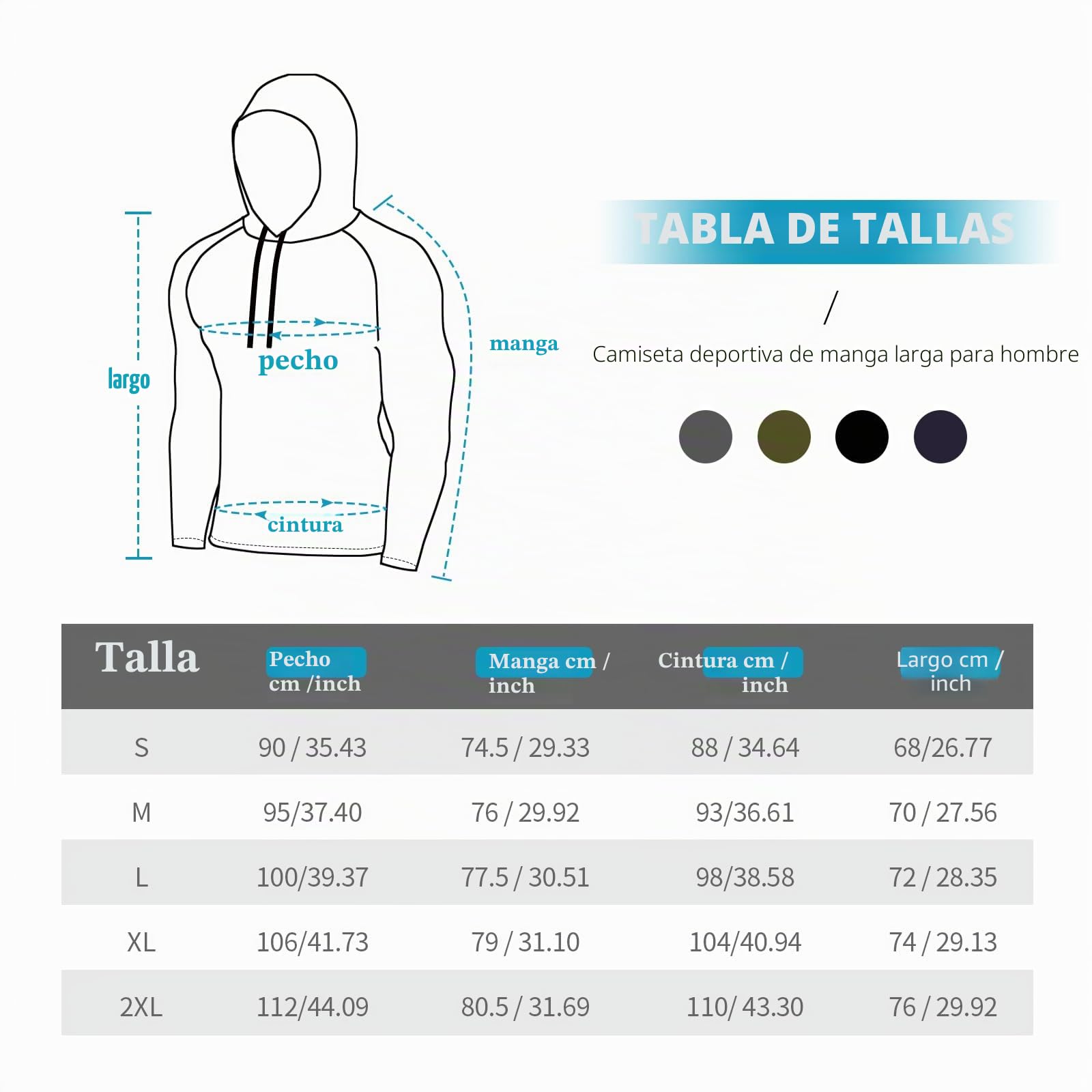 MEETYOO Camiseta Hombre, Manga Larga Camisetas Deportiva T-Shirt para Running Fitness Gym