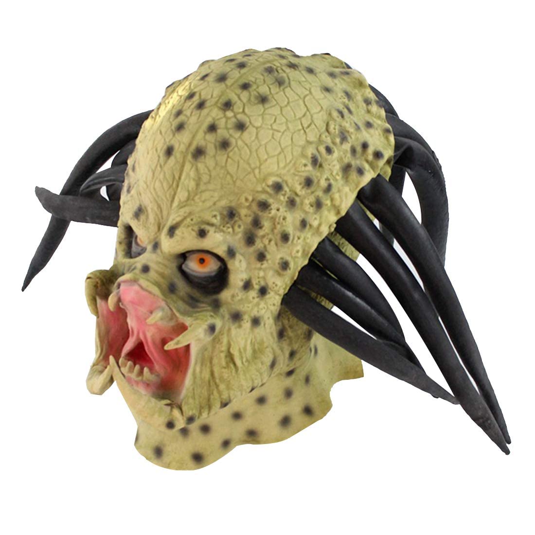 Infinity Gauntlet Predator Mask Jungle Hunter Alien Cyberpunk with Dreads Hair Full Head Latex Helmet Halloween Cosplay Costume Mask Props Accessories for Adults - Image 2