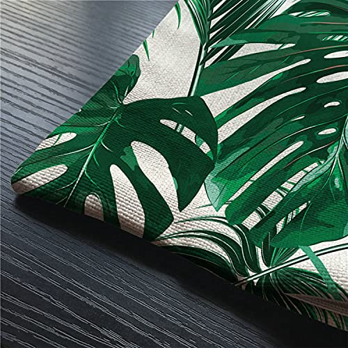 Smooffly Farmhouse Pillow Covers Tropical Palm Leaves 12" X 20" Lumbar Pillow Covers Home Decorative Cotton Linen Cushion Case For Sofa Couch Housewarming Gifts Family Room Décor #TOP2