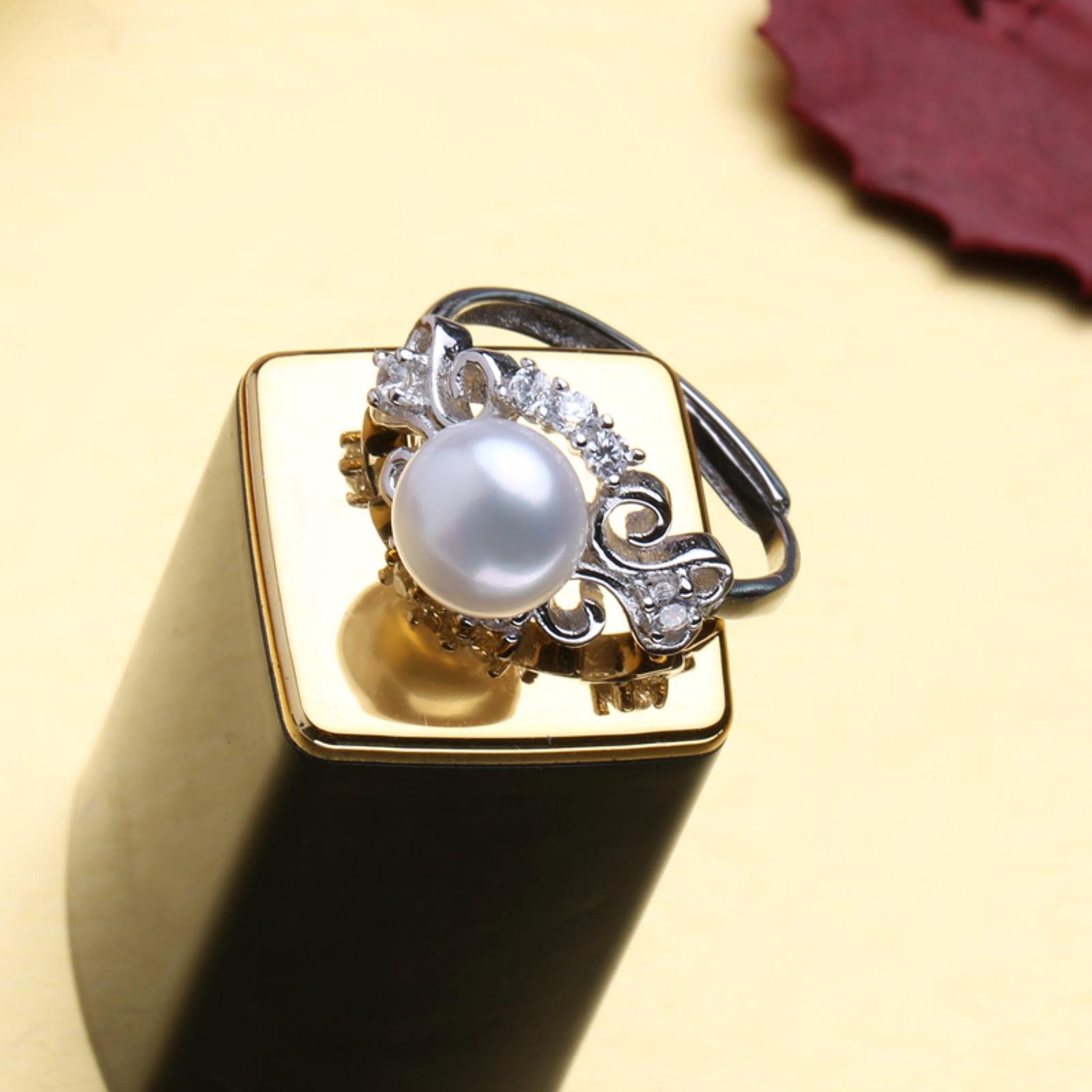 LOKILOKI Pendientes De Plata De Ley 925 con Piedras, Conjuntos De Joyas De Perlas Naturales para Mujer, Conjunto Bohemio, Pendientes, Anillos De Fiesta
