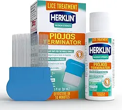 Herklin Shampoo para tratamento de piolhos, força máxima, fácil de aplicar, 2 ml, frasco