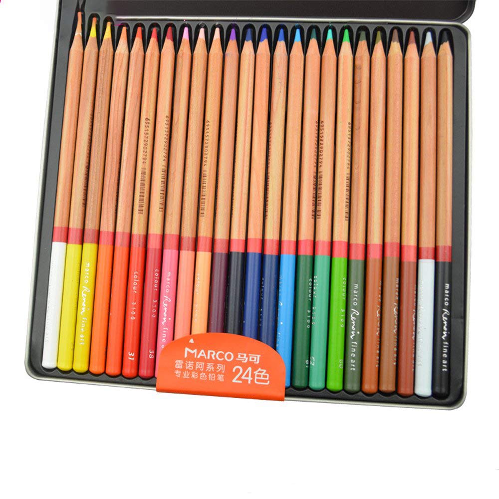 KachiKawaArtist Charcoal Sticks/Artist's Pencils/Artist crayon/Paste Natural mineral pigment (Oil colored pencil 3100-24TN)