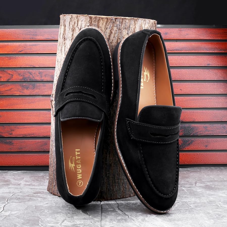 Image of WUGATTI Men's Suede Slip-On Comfortable & Office Wear Loafers