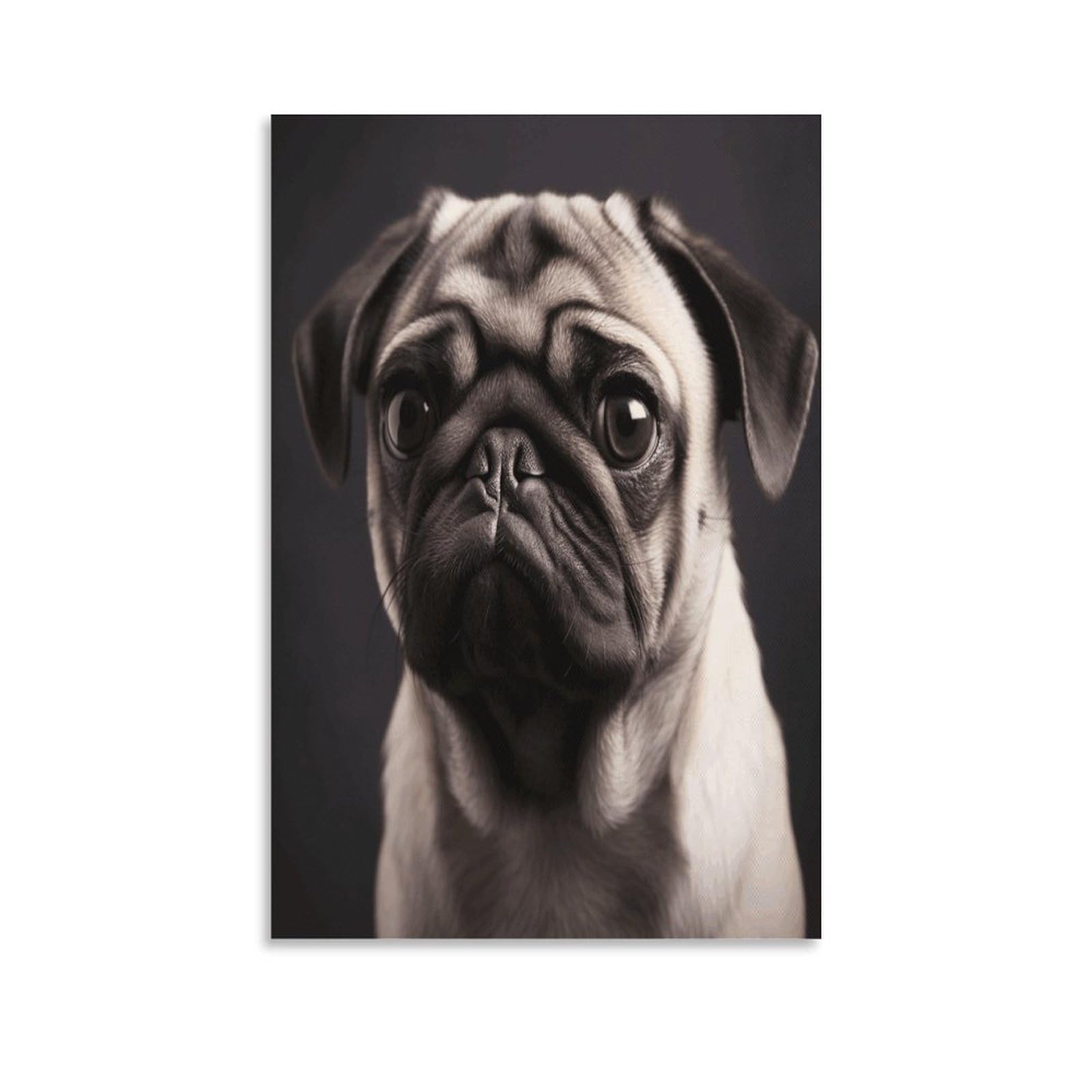 VstaDank Pug Canvas Wall Art on Canvas Prints Artwork Exquisite Decor Artwork Hang Wall Picture Hangable Decor Painting Picture Printed Poster Art for Home Decor 24x36inch(60x90cm)