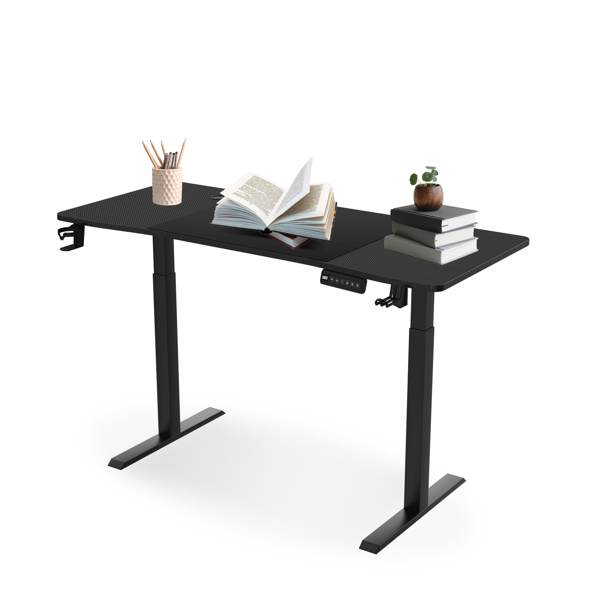 Froadp Höhenverstellbarer Schreibtisch 160x60cm Elektrischer Computertisch mit Memory-Funktion und Type C Ladeanschluss Verstellbarer Tisch Büro- und Gaming-Schreibtisch Schwarz, Tragkraft 80kg