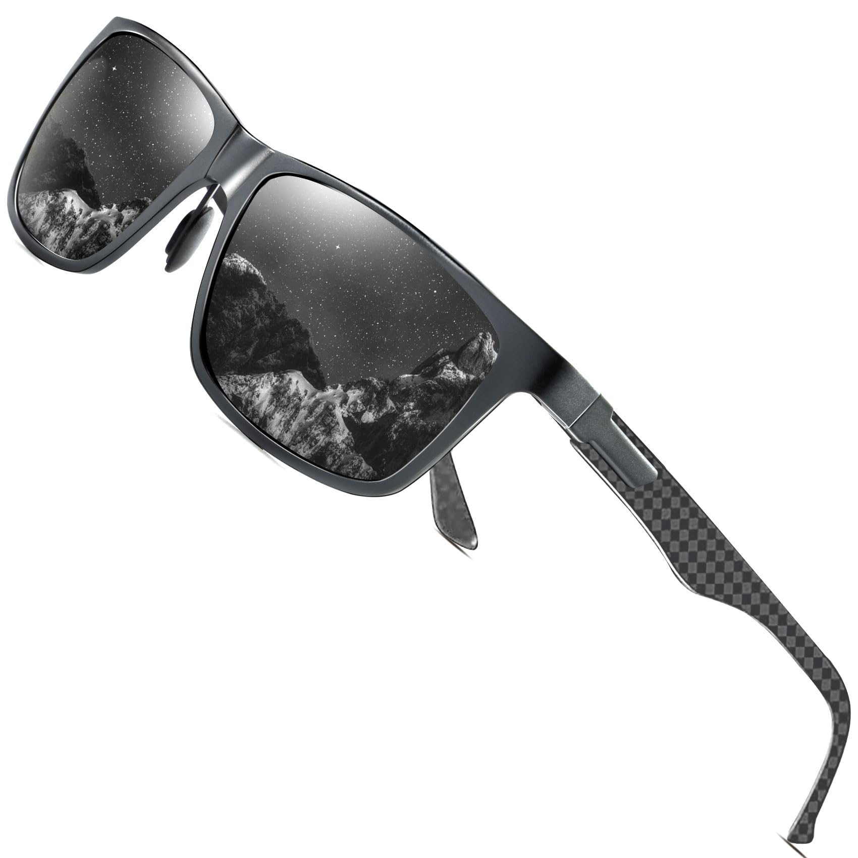 ANYLUV Polarized Sunglasses for Men Rectangular Classic Al-Mg Metal Frame Sun Glasses Mens Sunglasses with UV Protection