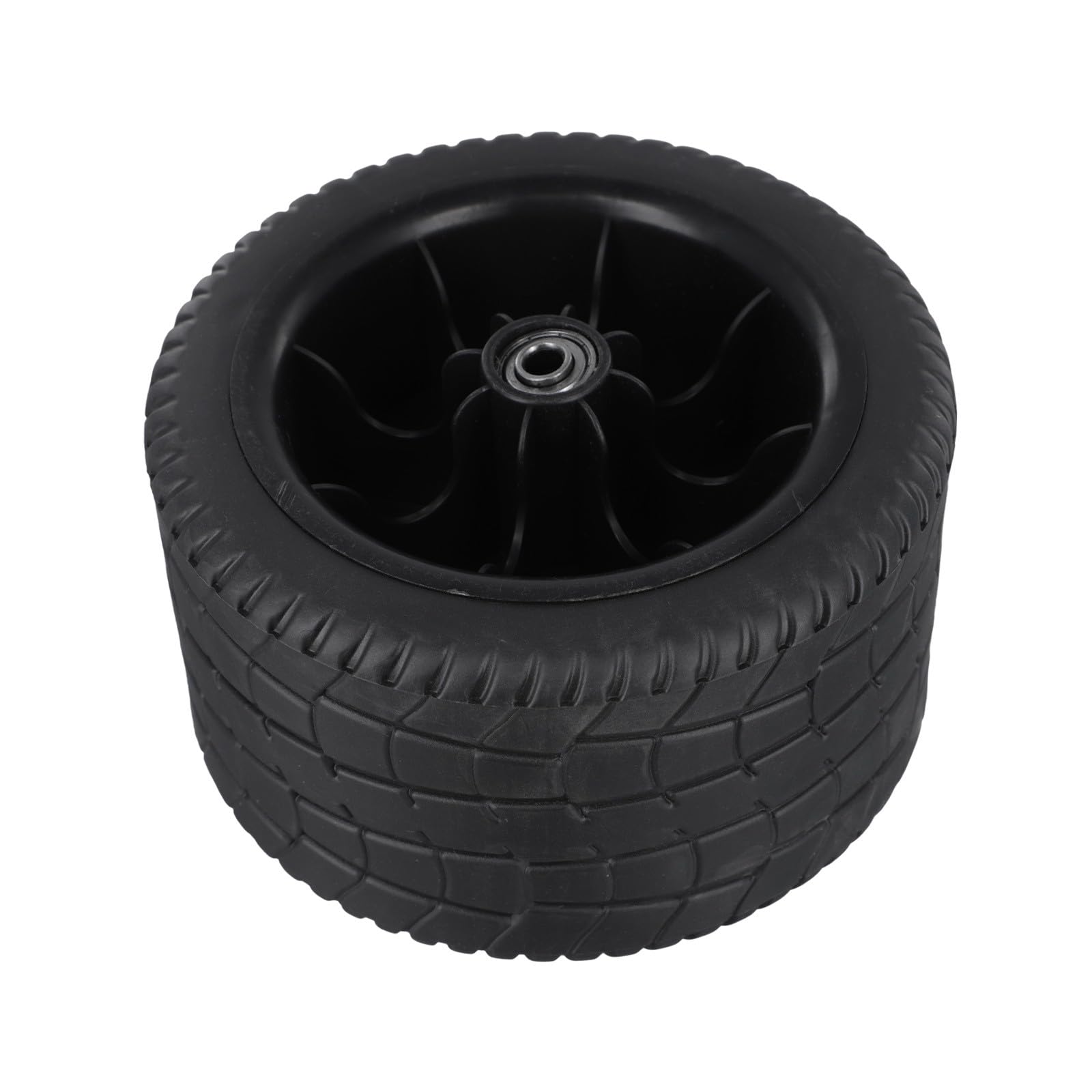 17,8 cm Ersatzräder für Gartenwagen, 360° drehbare Bollerwagenreifen mit Doppellager für Bollerwagen-Ersatzteile (4 Stück)