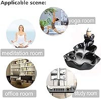 Vista 3 de Waterfall Incense Burner, Lotus Backflow Incense Holder Ceramic Censer Cones Sticks Porcelain Holder with 10 Free Mixed Aromatherapy Cones