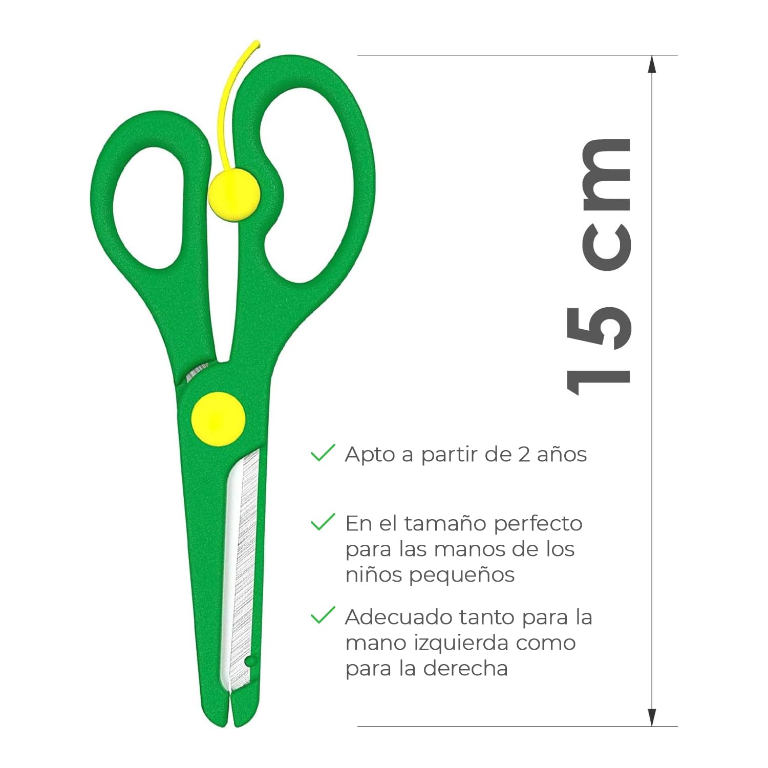Tijeras Infantiles de Seguridad, Color Rojo, Azul, Amarillo o Verde, 4er-Set