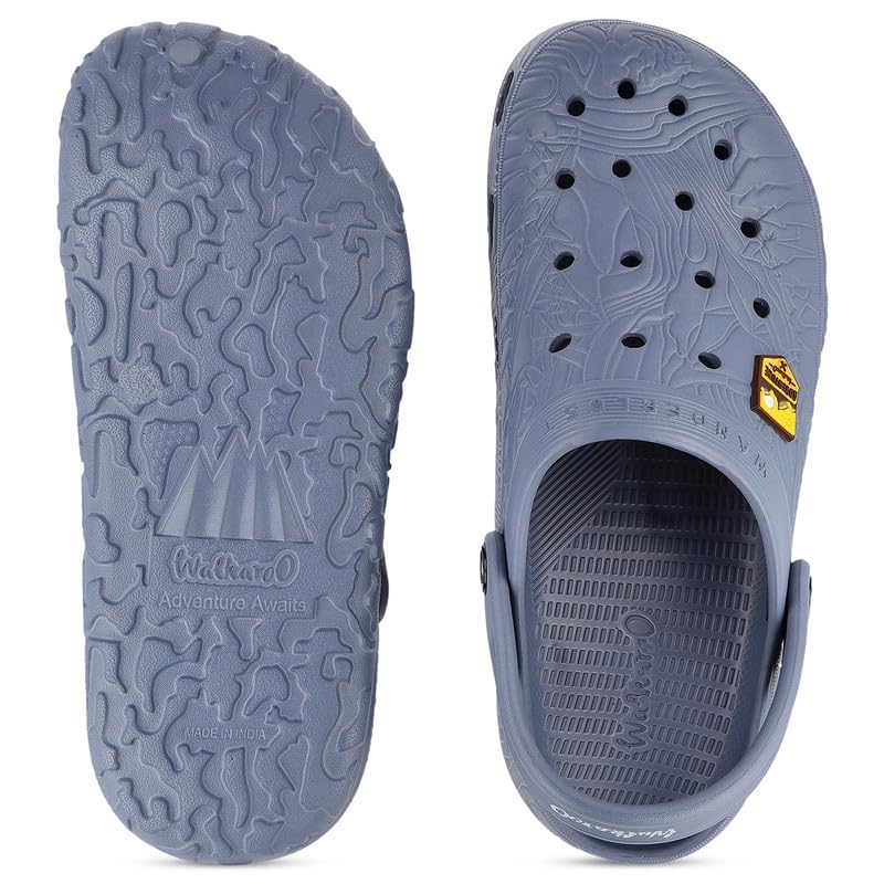 Image of WALKAROO Mens Clogs with Soft Sole, Backstrap, Ventilated and Lightweight - WC8801