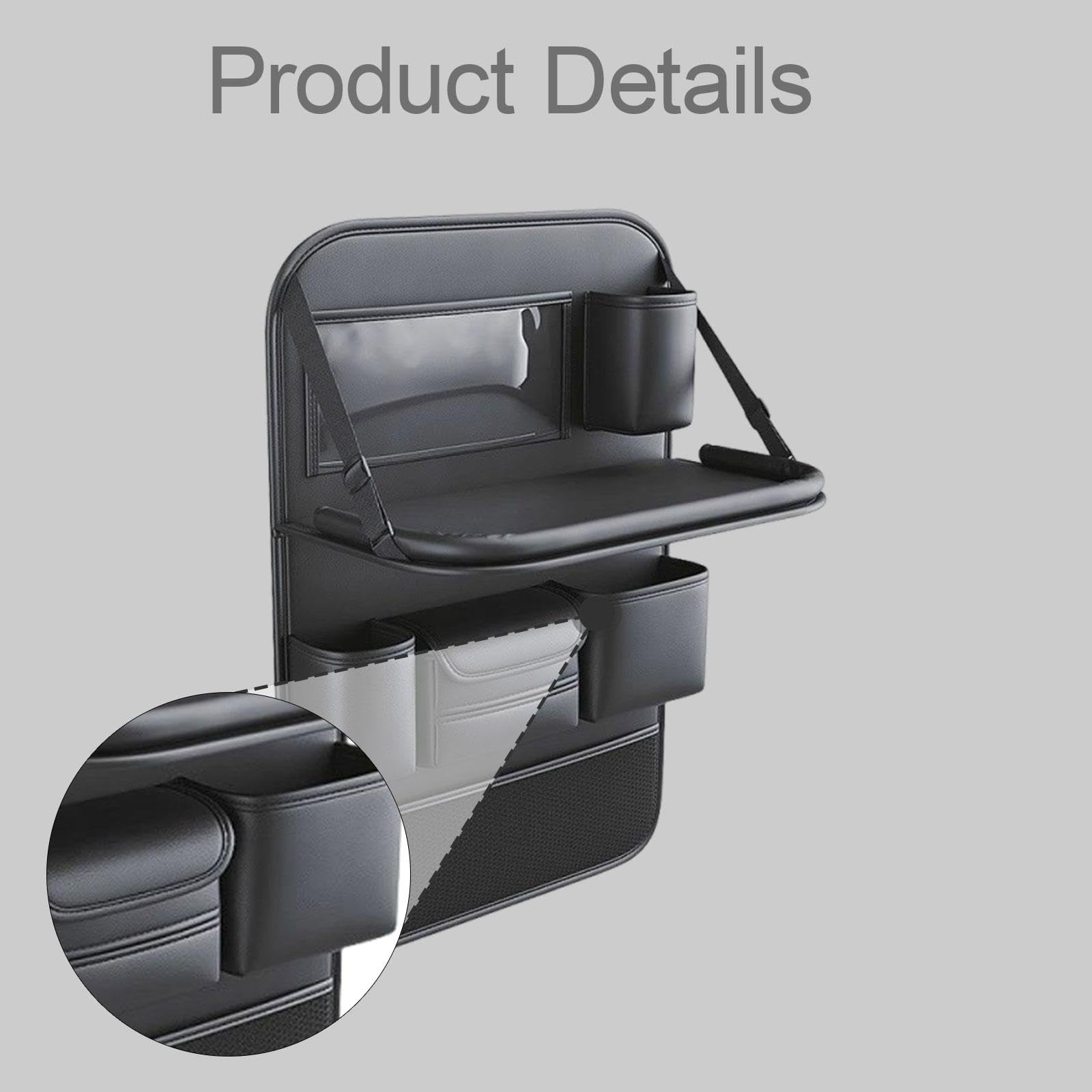 Organizador para asiento trasero de coche, negro, impermeable, multiusos, estable, bolsa de almacenamiento para accesorios de coche.