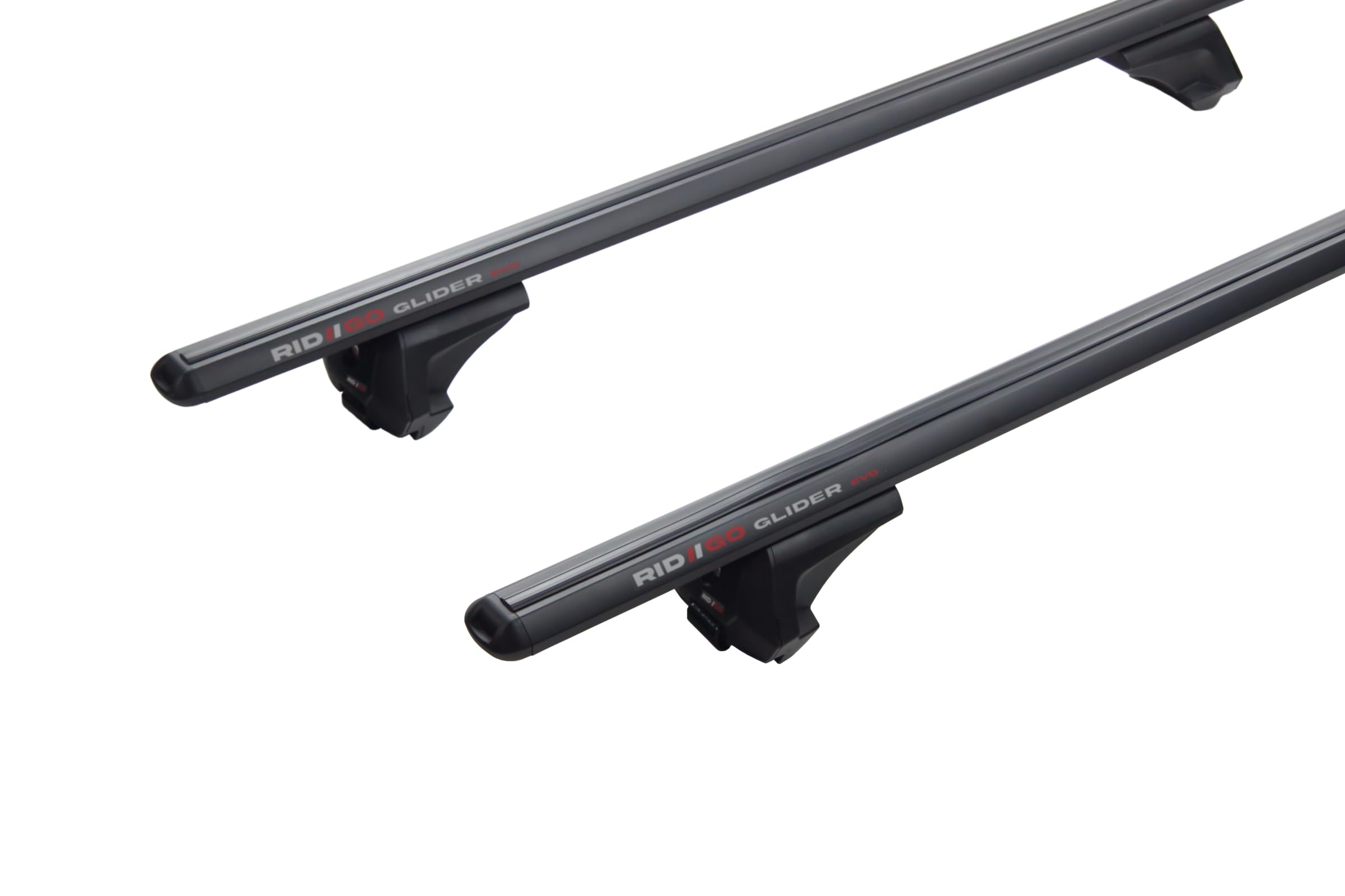 RIDIGO Glider EVO Dachträger für Ford Focus 4 IV MK4 (Turnier) ab 2018 | Aluminium, 75 kg Tragkraft, geschlossene Dachreling, Schwarz