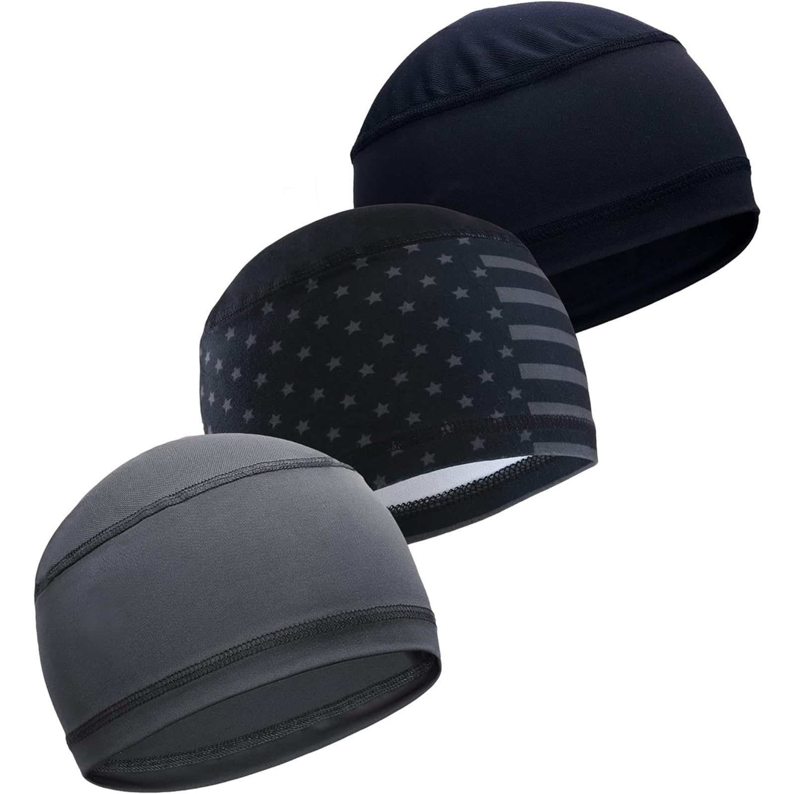 THE WHITE SHOP 3PCS Cooling Skull Cap Helmet Liner Sweat Wicking Cycling Running Hat Cooling Skull Cap Helmet Liner for Men Women - Motorcycle, Cycling,Hard Hat Liner