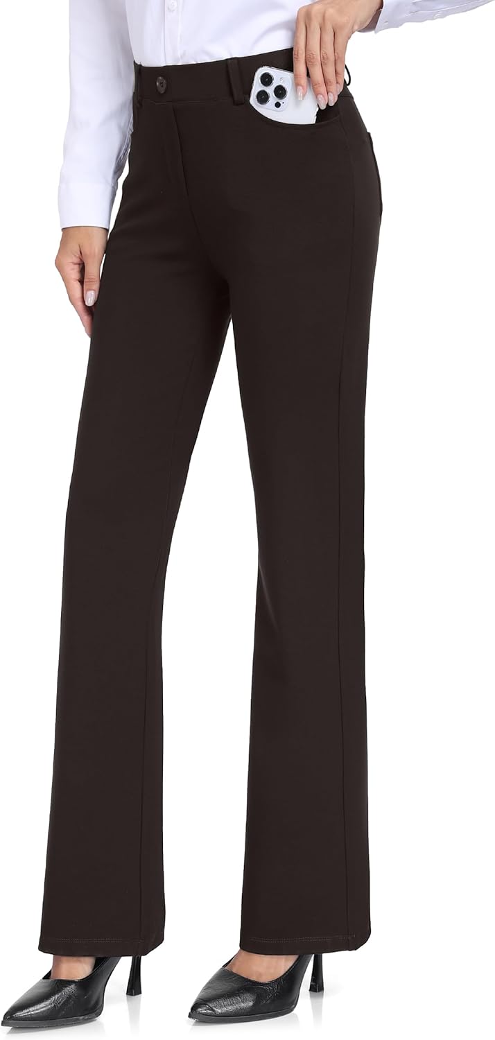 Tall Women's 34/36/38 Inseam Bootcut Dress Pants Office Work Yoga Slacks Stretch Business Casual Trousers