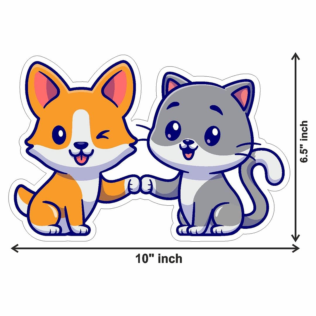 CVANU Cartoon Preety Cats Design Toilet Seat Stickers Decals Self-Adhesive Removable PVC Vinly Waterproof (6.5x10) inch, Pack of 2 2