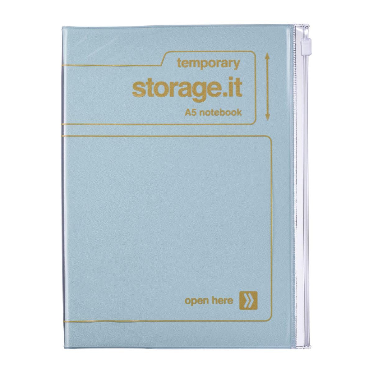 STI-NB62-MI Notebook, A5 Storage It, Recycled PVC Cover, Sliding Zipper Storage Pocket, Compatible with Remote Work, Smart Stationery, Mint