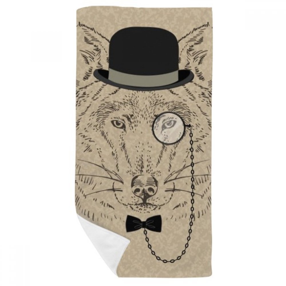 Serviette de bain multicolor 35x70cm avec gant de toilette loup doux bow