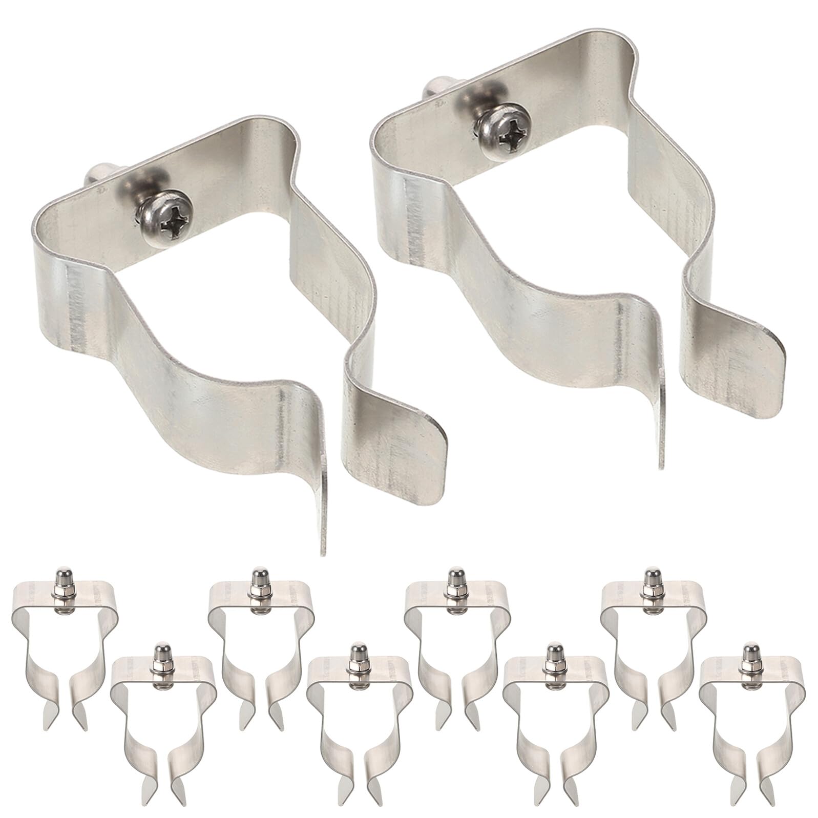 DOITOOL Clip de Resorte para Tapa de Pozo de Ventana, Acero Inoxidable, Kit de 10 Abrazaderas Tornillos y Tuercas, Soporte Resistente Corrosión para Fijación de Paneles de Vidrio