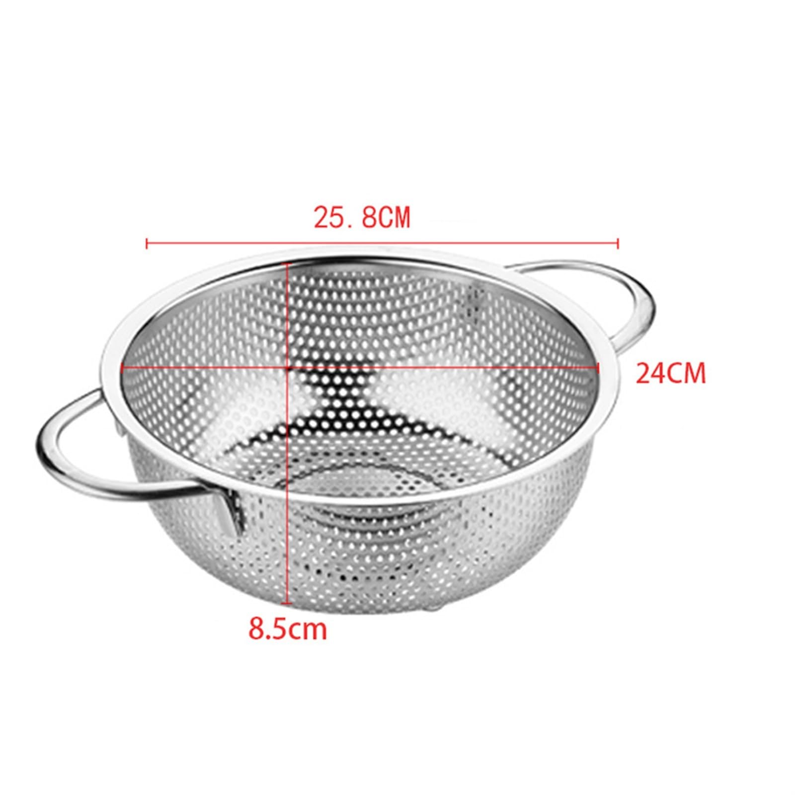 Tamiz para harina, Colador de harina, colador arroz, cesta acero inoxidable, metal, plástico for frutas y verduras for hornear(25.8x24x8.5cm)