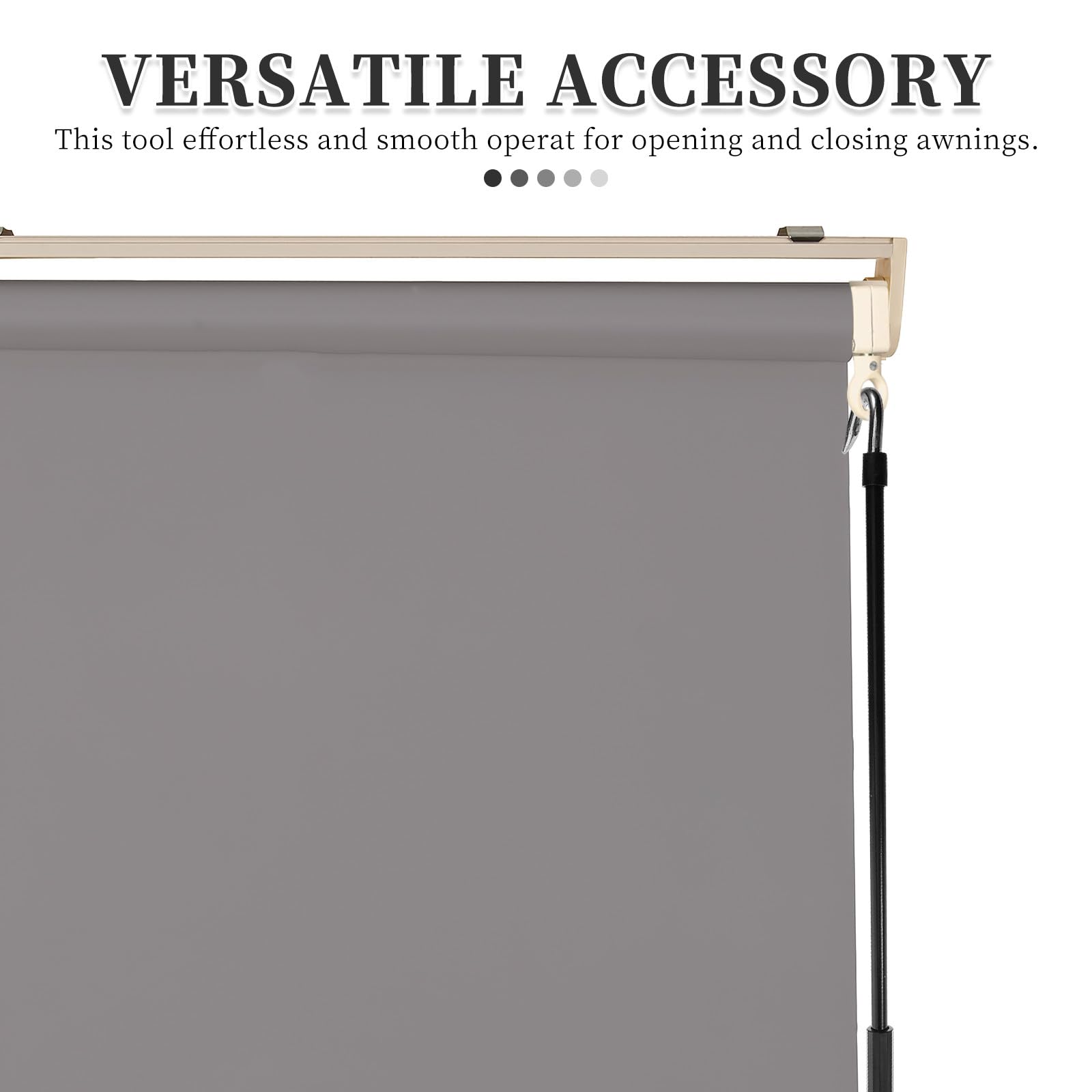 Manivela Manual para Toldo Exterior Telescópica de Metal y Plástico Resistente, Varilla de Repuesto para Toldos de RV y Tiendas, Herramienta Portátil para Apertura en Verano