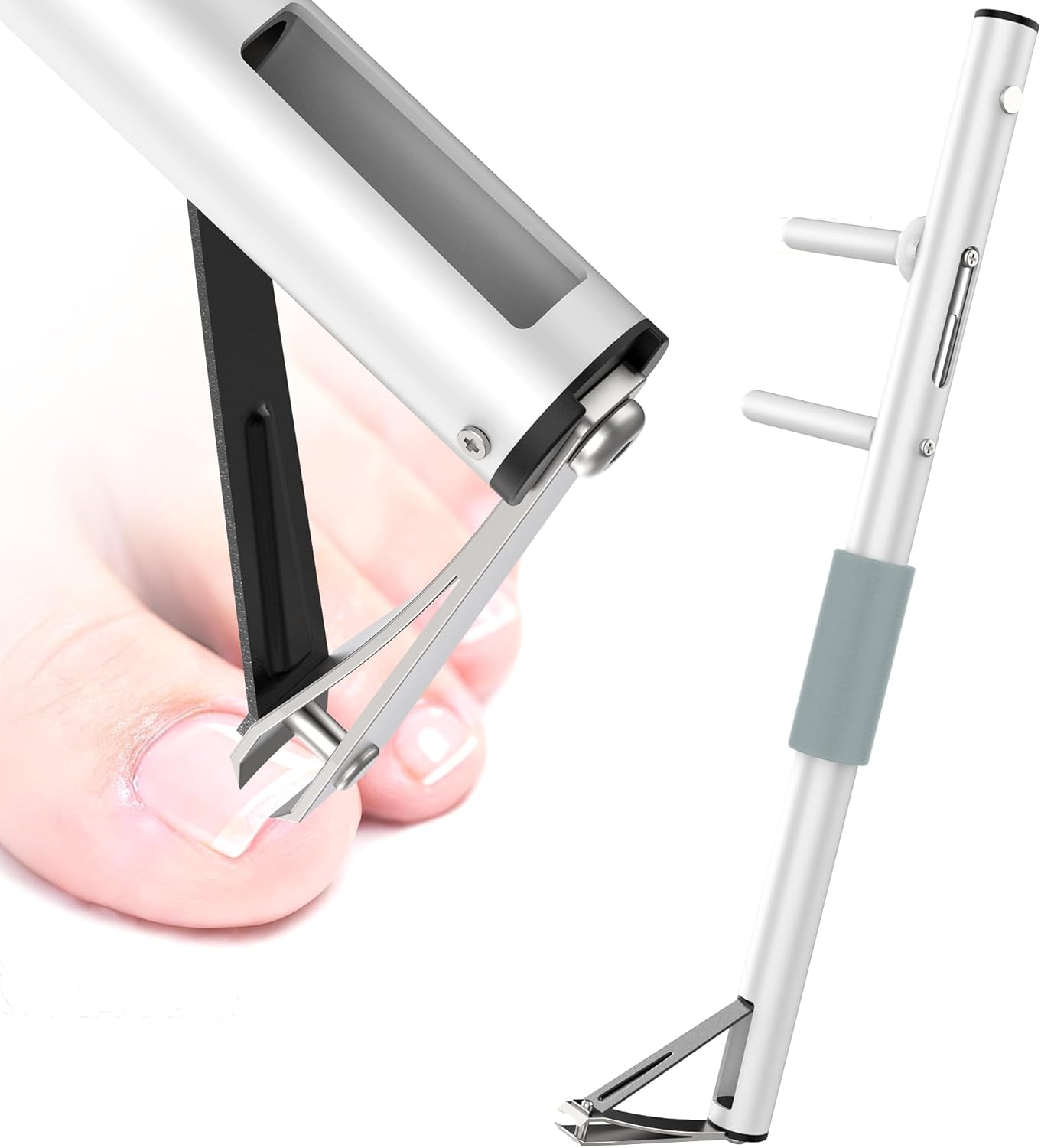 Long Handled Toenail Clippers, Ergonomic Wide Jaw Opening, Ideal for Thick Nails, Seniors, Overweight, Arthritis Sufferers, Easy Reach Pedicure Clippers (XS-16 / 40cm)