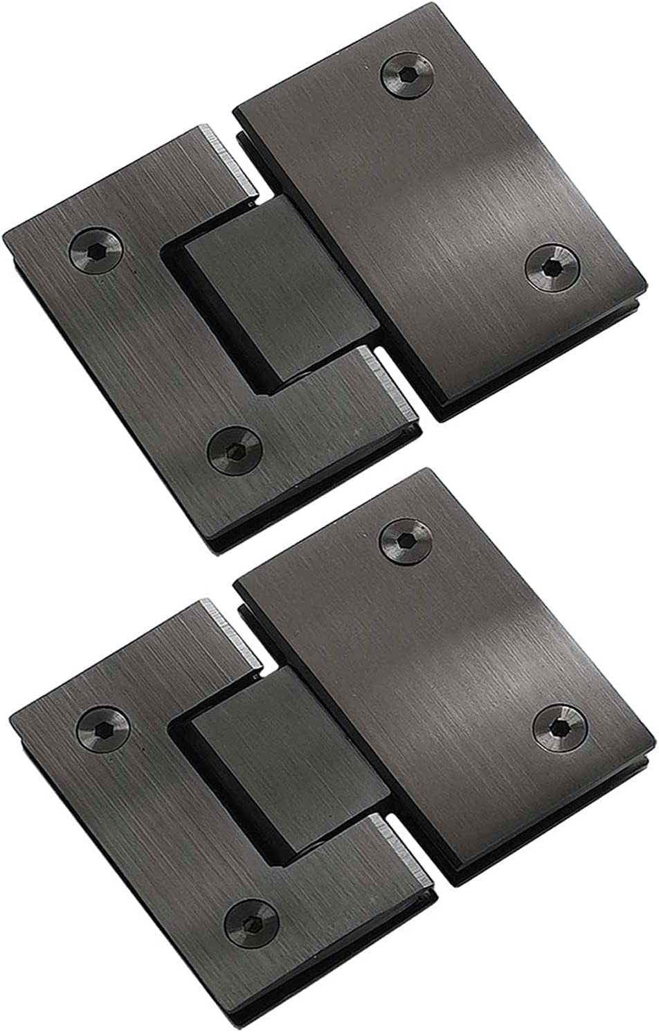 Dimeiyan One Color 2 Glass Door Hinges 180 Degree Shower Hinge Heavy Cabinet Display Clamp Replacement Parts, 304 Stainless Steel, 8-12Mm