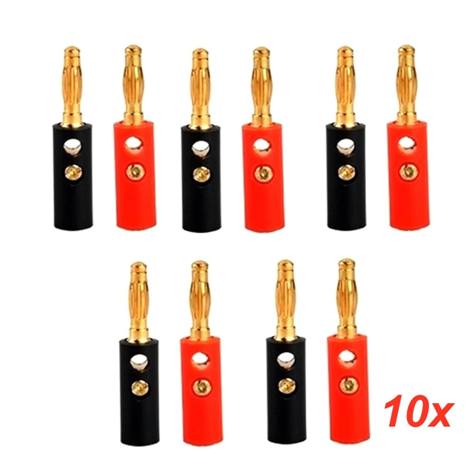 10 szt. 4 mm Silver Banan Plug Screw Solderless Speaker Connector